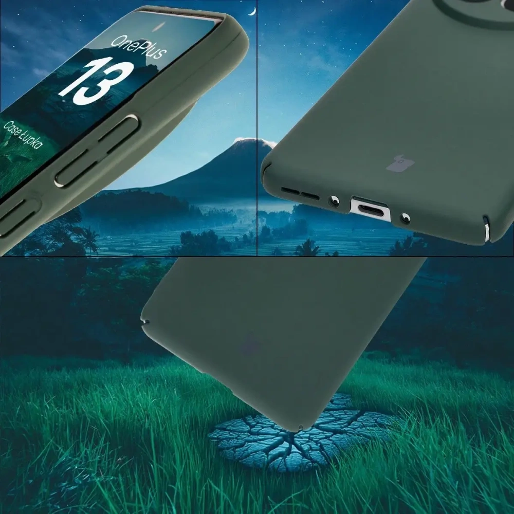Etui Bizon Case Łupka do OnePlus 13 zielone