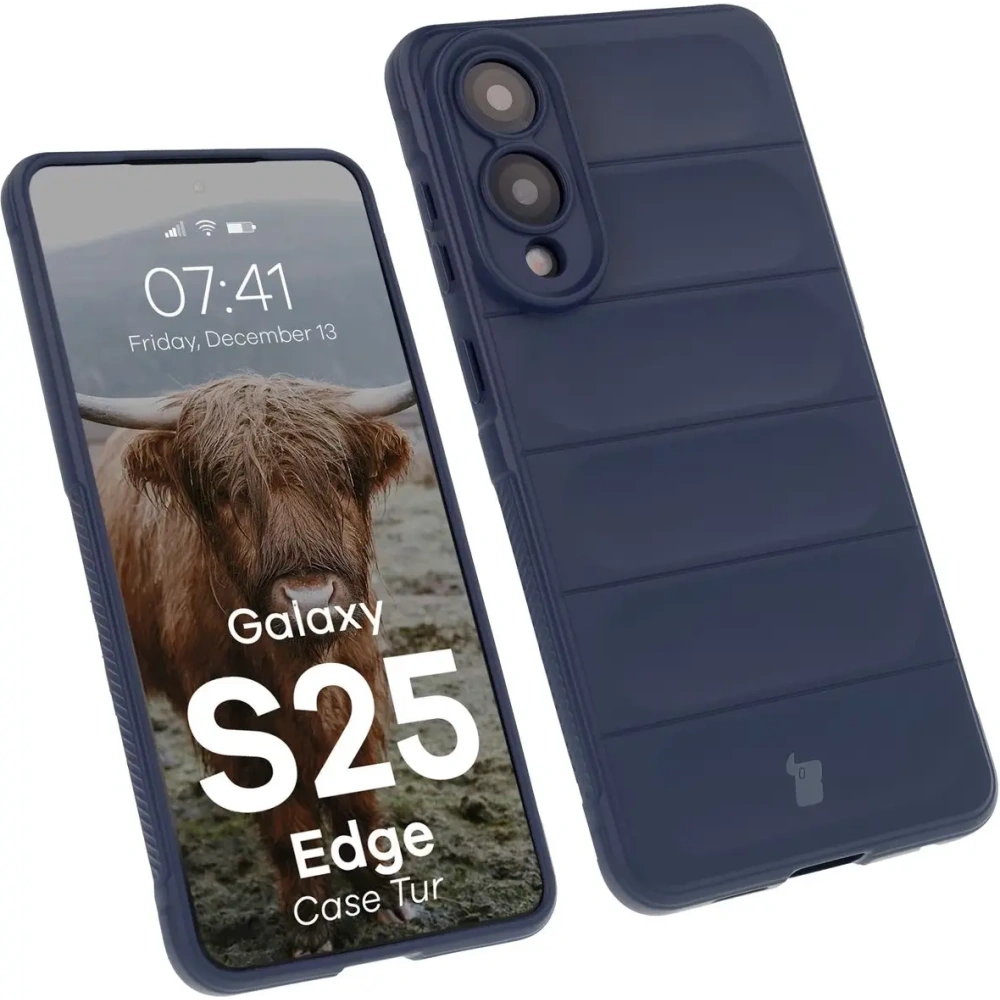 Pancerne etui Bizon Case Tur do Samsung Galaxy S25 Edge granatowe