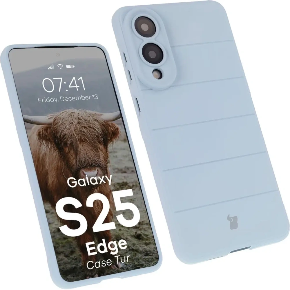 Pancerne etui Bizon Case Tur do Samsung Galaxy S25 Edge jasnoniebieskie