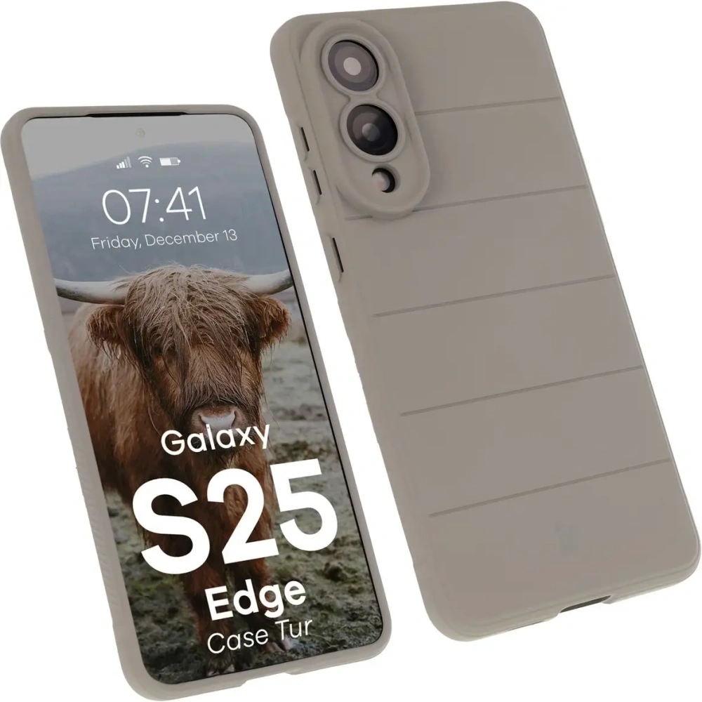 Pancerne etui Bizon Case Tur do Samsung Galaxy S25 Edge jasnoszare