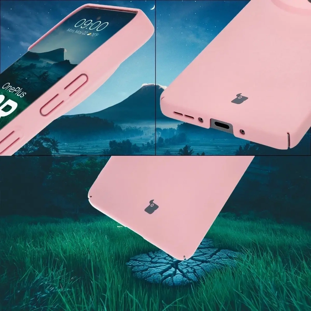 Etui Bizon Case Łupka do OnePlus 13R różowe