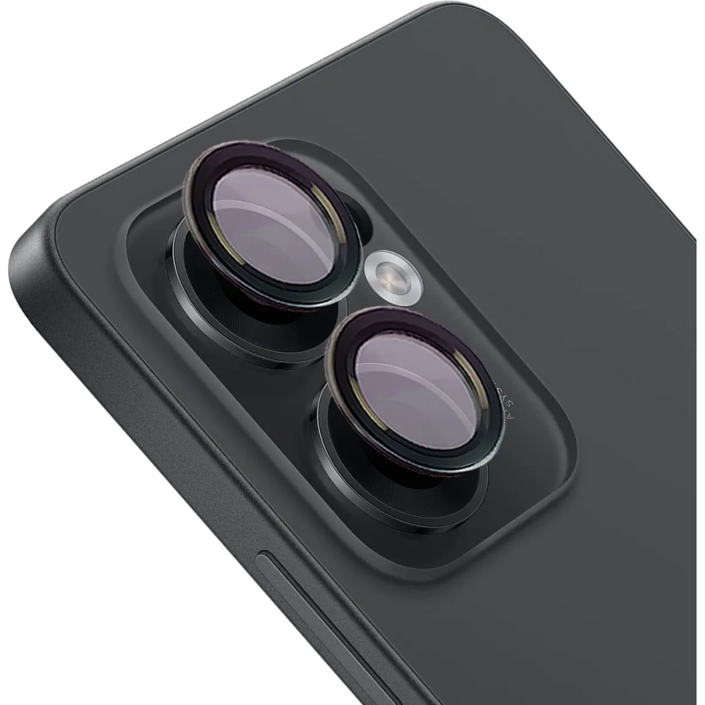 Szkło na aparat Bizon Glass Snap Lens do Oppo Reno13 F/FS czarna ramka