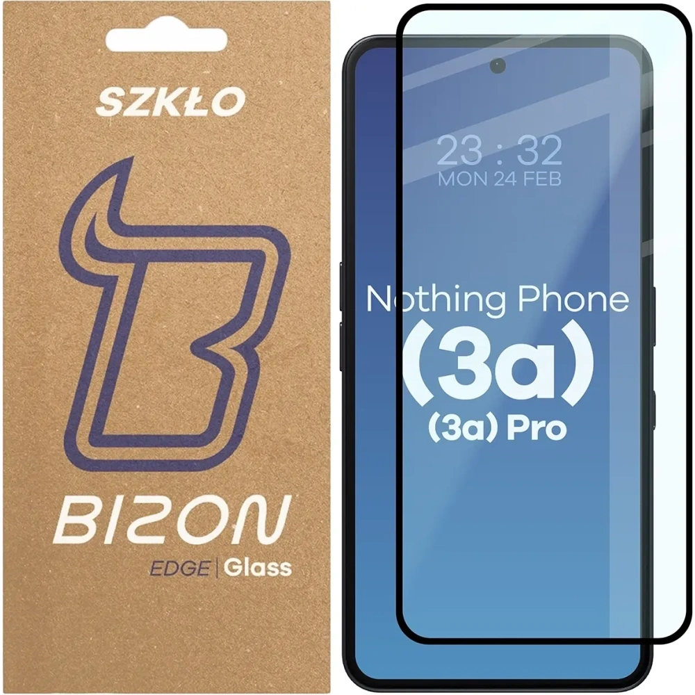 Szkło hartowane Bizon Glass Edge 2 do Nothing Phone (3a) / (3a) Pro czarna ramka