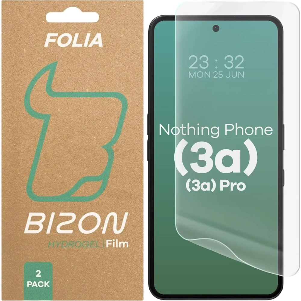 Folia hydrożelowa na ekran Bizon Glass Hydrogel Front do Nothing Phone (3a) / (3a) Pro [2 PACK]