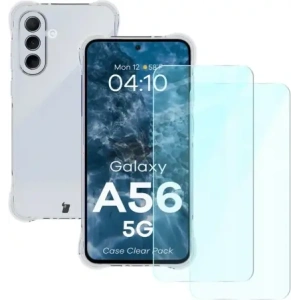Kup Bizon Case Clear Pack carcasă + 2x sticlă de protecție Samsung Galaxy A56 5G transparentă - BIZ9031 - {ean13} - Sklep Home Screen