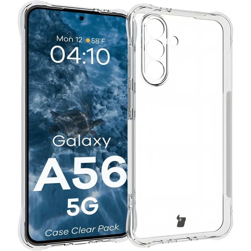 Etui + 2x szkło na ekran Bizon Case Clear Pack do Samsung Galaxy A56 5G przezroczyste