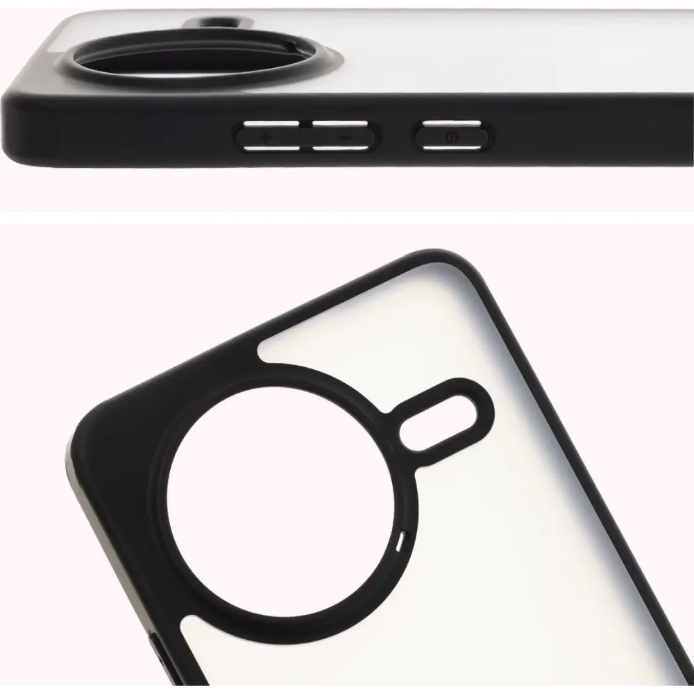 Etui Bizon Case Angelo do Xiaomi Poco F7 Pro przydymione z czarną ramką