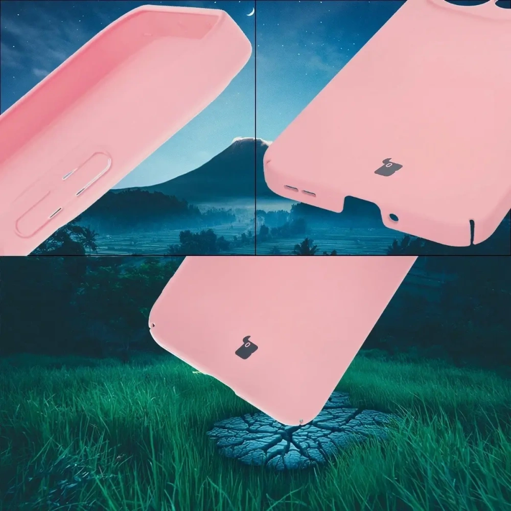 Etui Bizon Case Łupka do Oppo Reno13 różowe