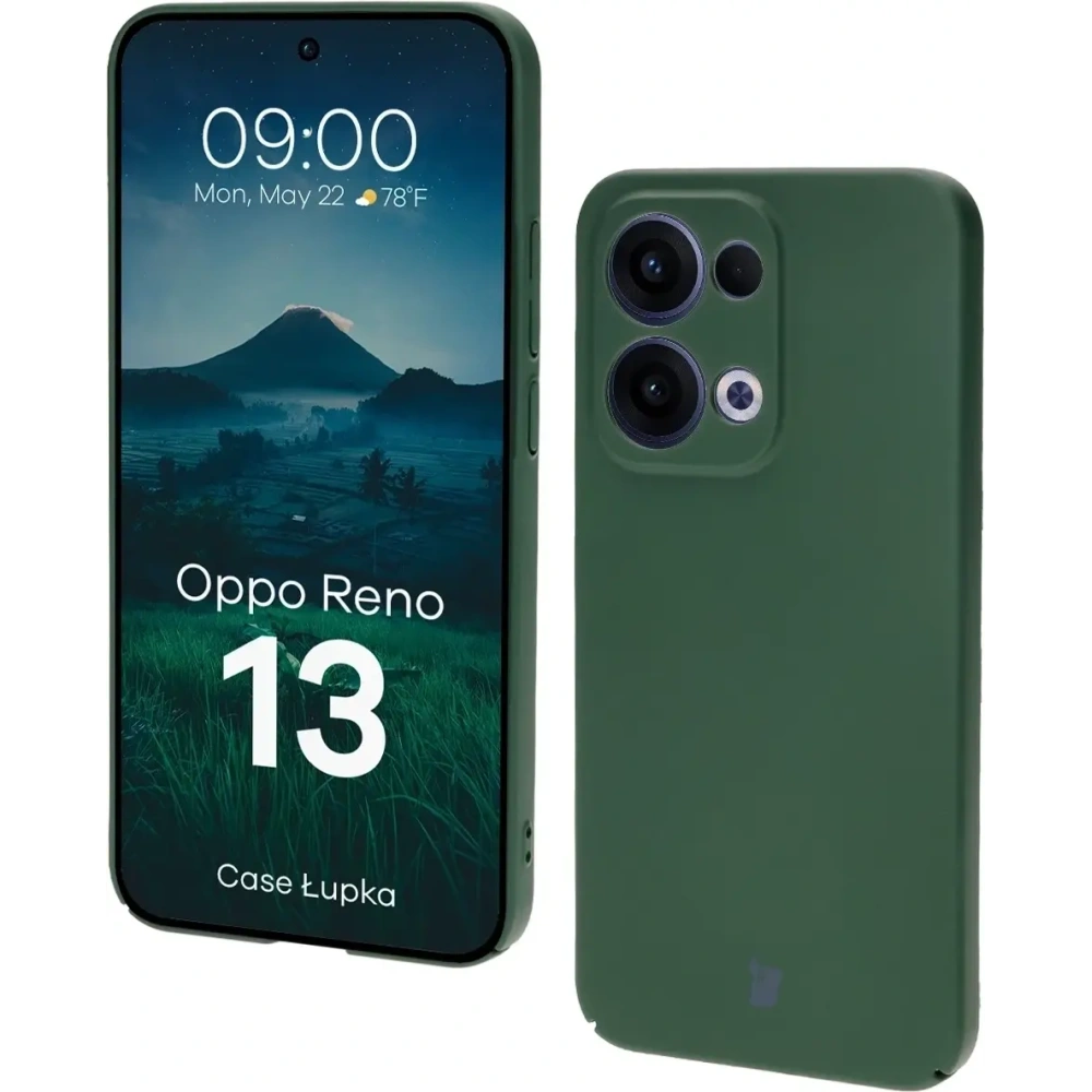 Etui Bizon Case Łupka do Oppo Reno13 zielone