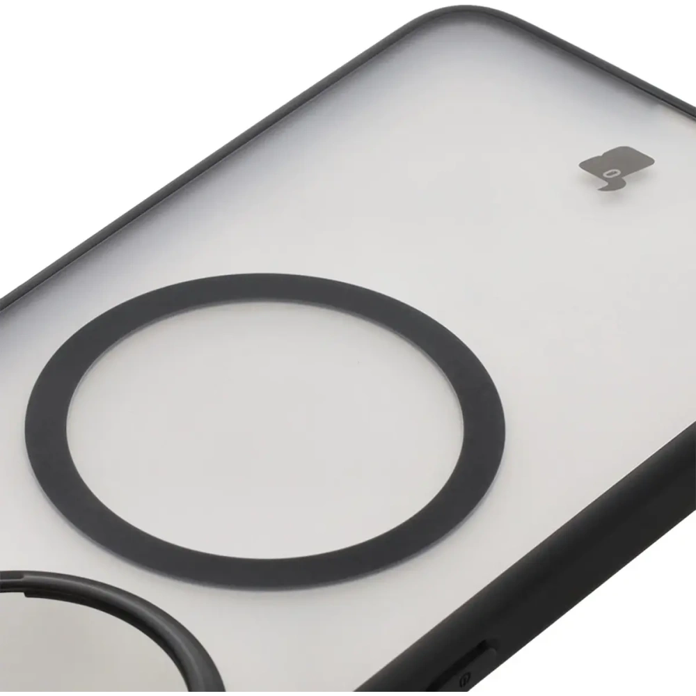 Etui z pierścieniem magnetycznym Bizon Case MatteO do Xiaomi Poco F7 Pro przydymione-czarne
