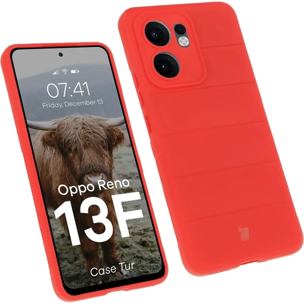 Pancerne etui Bizon Case Tur do Oppo Reno13 F czerwone
