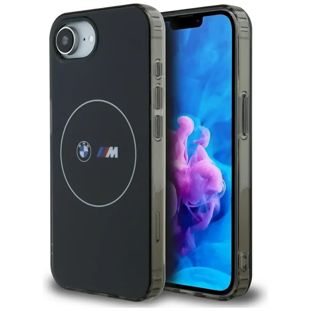 Etui BMW IML Metal White Circle MagSafe do Apple iPhone 16e czarny