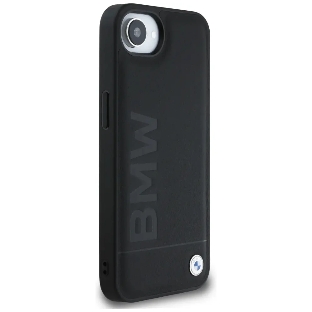 Etui BMW Leather Hot Stamp do Apple iPhone 16e czarny