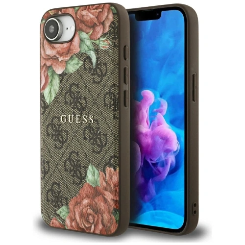 Buy Guess 4G Flowers Print MagSafe Apple iPhone 16e brown - GUE4514 - {ean13} - Home Screen Store Europe