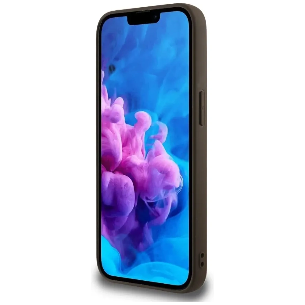 Etui Guess 4G Flowers Print MagSafe do Apple iPhone 16e brązowy