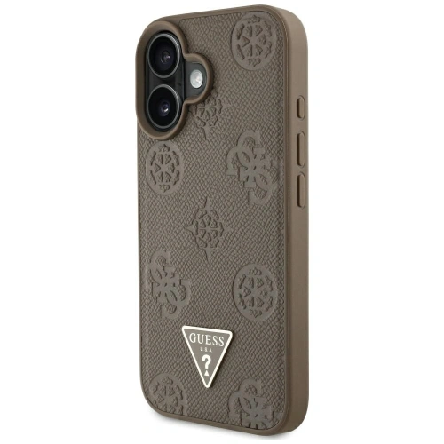 Buy Guess Grained Hot Stamp Peony Triangle Logo MagSafe Apple iPhone 16 brown - GUE4517 - {ean13} - Home Screen Store Europe