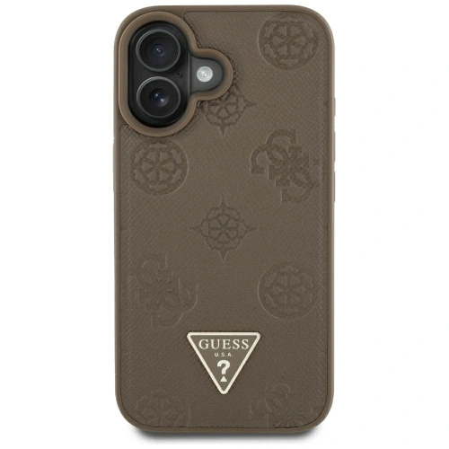 Buy Guess Grained Hot Stamp Peony Triangle Logo MagSafe Apple iPhone 16 brown - GUE4517 - {ean13} - Home Screen Store Europe