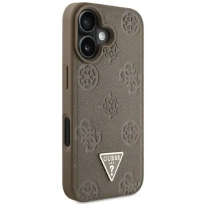Buy Guess Grained Hot Stamp Peony Triangle Logo MagSafe Apple iPhone 16 brown - GUE4517 - {ean13} - Home Screen Store Europe