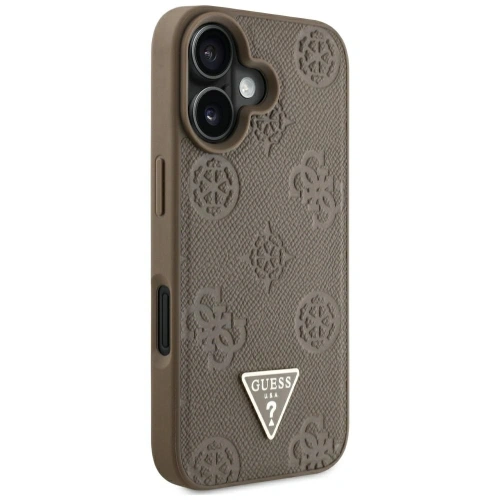 Buy Guess Grained Hot Stamp Peony Triangle Logo MagSafe Apple iPhone 16 brown - GUE4517 - {ean13} - Home Screen Store Europe