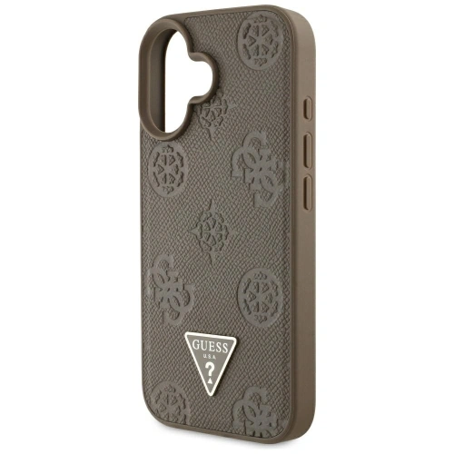 Buy Guess Grained Hot Stamp Peony Triangle Logo MagSafe Apple iPhone 16 brown - GUE4517 - {ean13} - Home Screen Store Europe