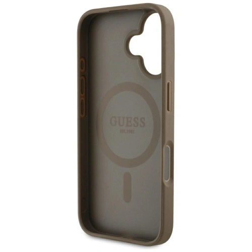 Buy Guess Grained Hot Stamp Peony Triangle Logo MagSafe Apple iPhone 16 brown - GUE4517 - {ean13} - Home Screen Store Europe