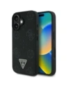 Guess Grained Hot Stamp Peony Triangle Logo MagSafe Apple iPhone 16 black
