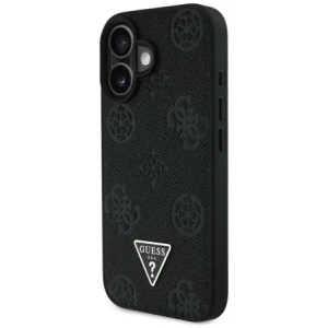 Buy Guess Grained Hot Stamp Peony Triangle Logo MagSafe Apple iPhone 16 black - GUE4518 - {ean13} - Home Screen Store Europe