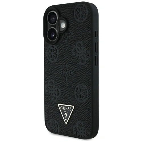 Buy Guess Grained Hot Stamp Peony Triangle Logo MagSafe Apple iPhone 16 black - GUE4518 - {ean13} - Home Screen Store Europe