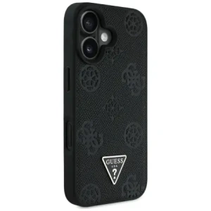 Buy Guess Grained Hot Stamp Peony Triangle Logo MagSafe Apple iPhone 16 black - GUE4518 - {ean13} - Home Screen Store Europe