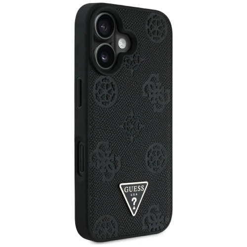 Buy Guess Grained Hot Stamp Peony Triangle Logo MagSafe Apple iPhone 16 black - GUE4518 - {ean13} - Home Screen Store Europe