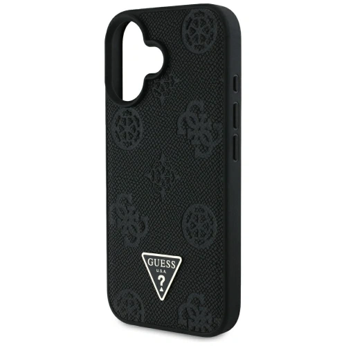 Buy Guess Grained Hot Stamp Peony Triangle Logo MagSafe Apple iPhone 16 black - GUE4518 - {ean13} - Home Screen Store Europe