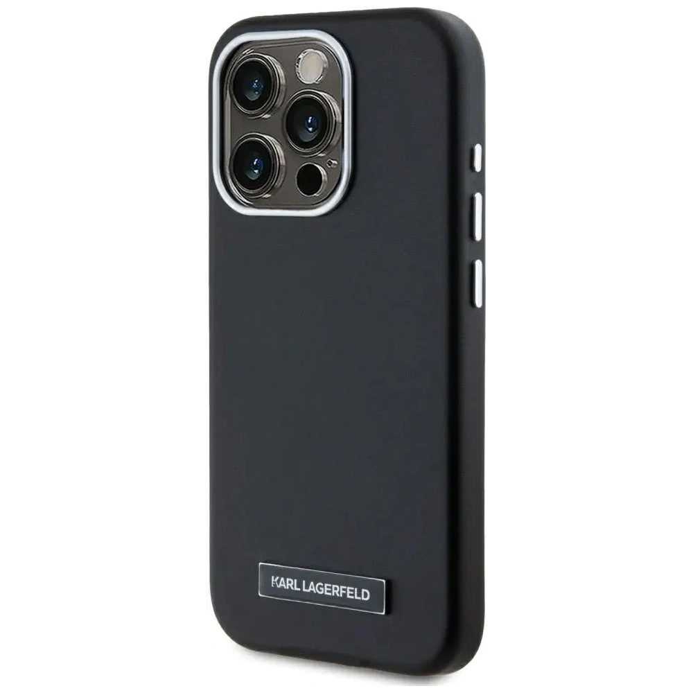 Etui Karl Lagerfeld FW Metal Plate MagSafe do Apple iPhone 15 Pro czarny
