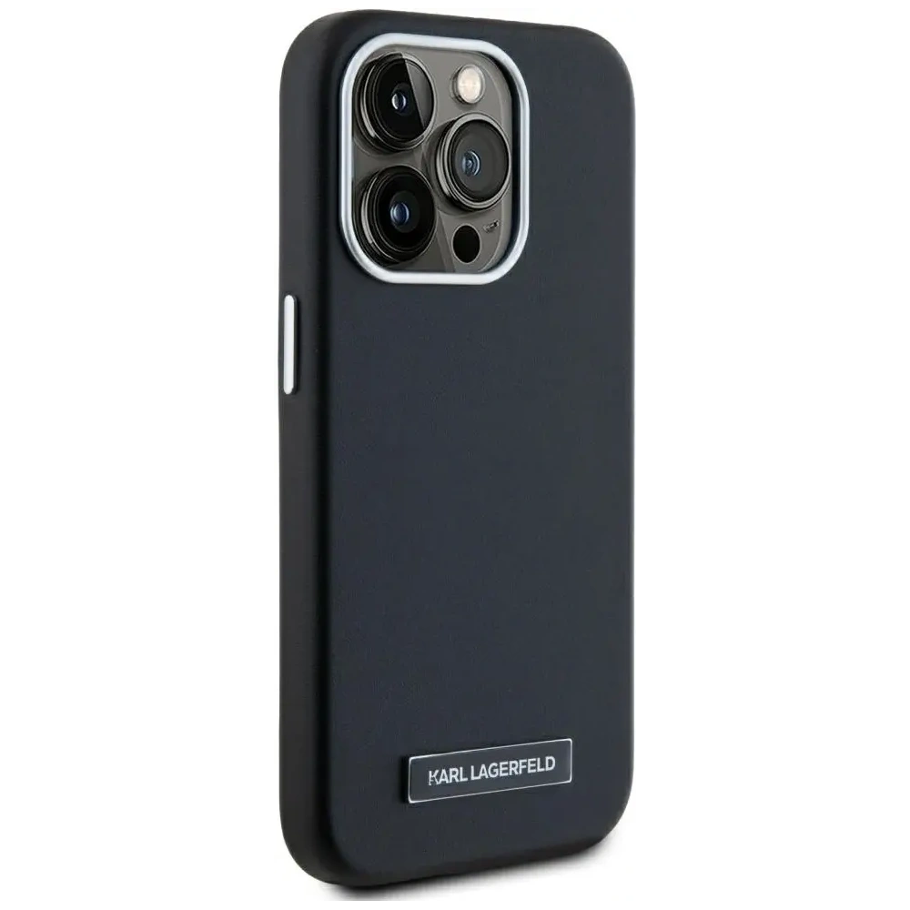 Etui Karl Lagerfeld FW Metal Plate MagSafe do Apple iPhone 15 Pro czarny