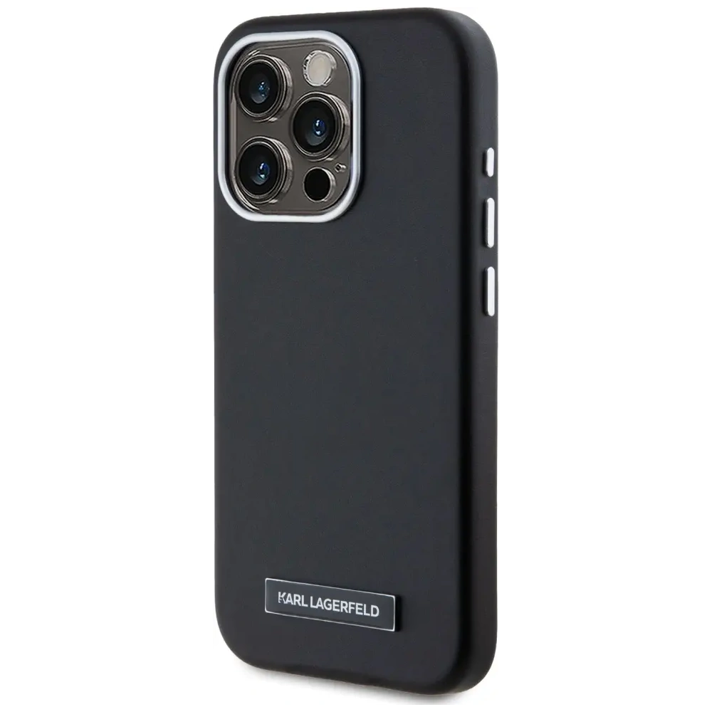 Etui Karl Lagerfeld FW Metal Plate MagSafe do Apple iPhone 15 Pro Max czarny