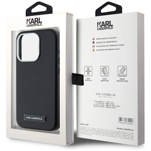 Kup Etui Karl Lagerfeld FW Metal Plate MagSafe do Apple iPhone 15 Pro Max czarny - KLD22003 - {ean13} - Sklep Home Screen