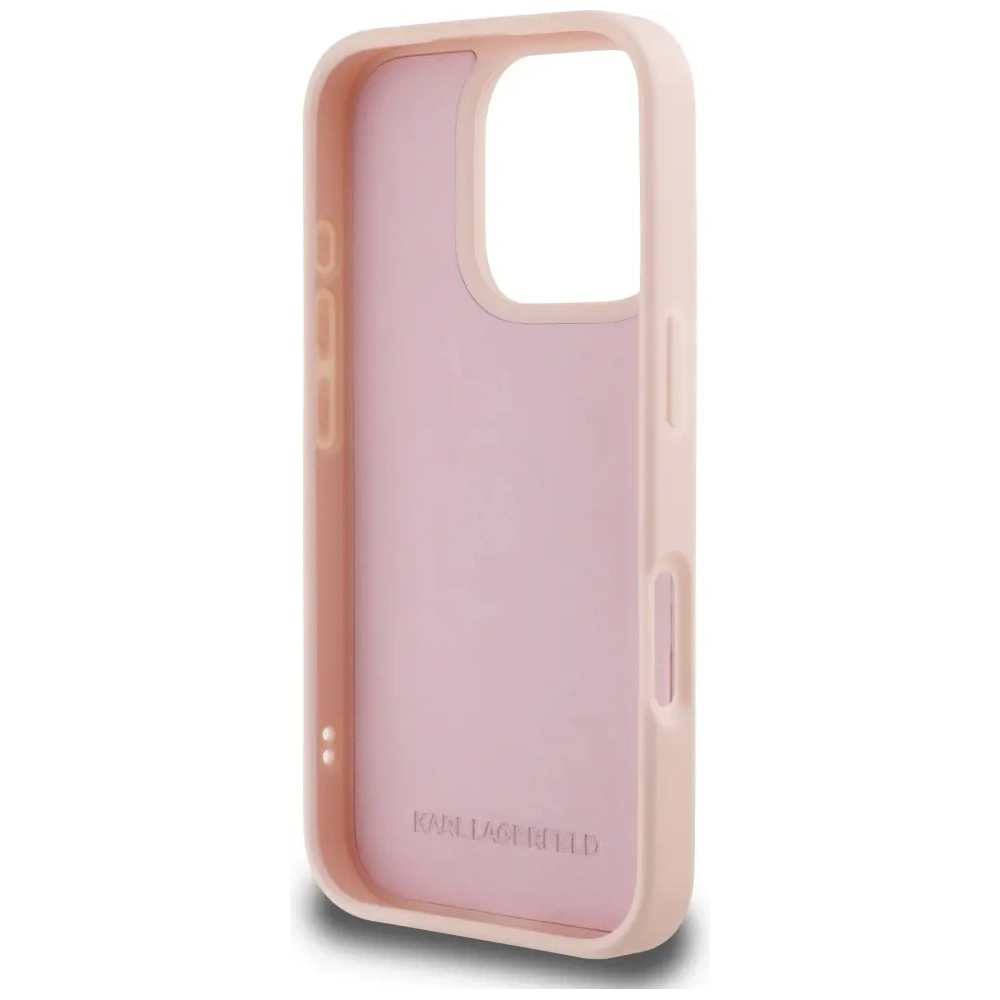 Etui Karl Lagerfeld 3D Rubber Monogram & Choupette do Apple iPhone 16 Pro Max różowy