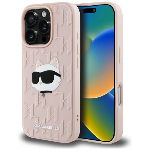 Kup Karl Lagerfeld 3D gumový monogram & Choupette Apple iPhone 16 Pro růžový - KLD22005 - {ean13} - Sklep Home Screen