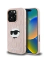 Etui Karl Lagerfeld 3D Rubber Monogram & Choupette do Apple iPhone 16 Pro różowy