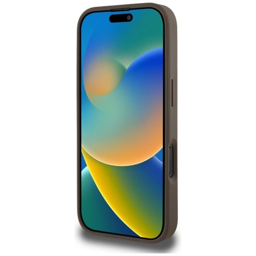 Kup Guess Hnědý grained hot stamp logo pivoňky ve tvaru trojúhelníku MagSafe Apple iPhone 16 Pro - GUE4519 - {ean13} - Sklep Home Screen