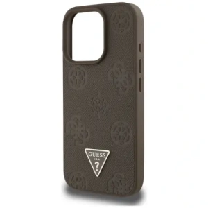 Kup Etui Guess Grained Hot Stamp Peony Triangle Logo MagSafe do Apple iPhone 16 Pro brązowy - GUE4519 - {ean13} - Sklep Home Screen
