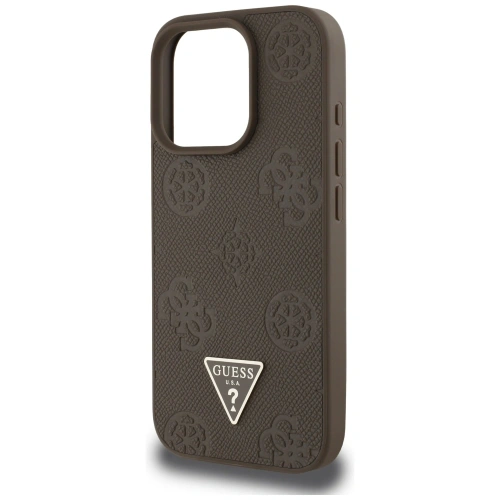 Kup Guess Hnědý grained hot stamp logo pivoňky ve tvaru trojúhelníku MagSafe Apple iPhone 16 Pro - GUE4519 - {ean13} - Sklep Home Screen