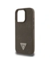 Kup Guess Hnědý grained hot stamp logo pivoňky ve tvaru trojúhelníku MagSafe Apple iPhone 16 Pro - GUE4519 - {ean13} - Sklep Home Screen