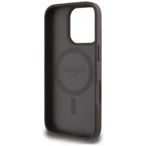 Kup Etui Guess Grained Hot Stamp Peony Triangle Logo MagSafe do Apple iPhone 16 Pro brązowy - GUE4519 - {ean13} - Sklep Home Screen