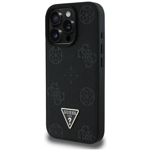 Buy Guess Grained Hot Stamp Peony Triangle Logo MagSafe Apple iPhone 16 Pro black - GUE4520 - {ean13} - Home Screen Store Europe