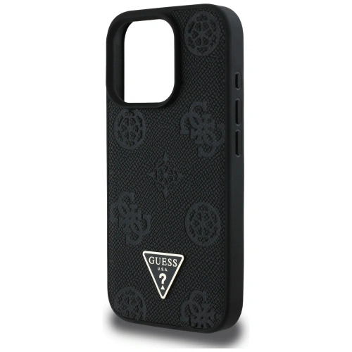 Buy Guess Grained Hot Stamp Peony Triangle Logo MagSafe Apple iPhone 16 Pro black - GUE4520 - {ean13} - Home Screen Store Europe
