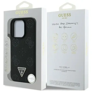 Kup Etui Guess Grained Hot Stamp Peony Triangle Logo MagSafe do Apple iPhone 16 Pro czarny - GUE4520 - {ean13} - Sklep Home Screen