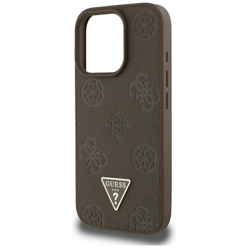 Kup Etui Guess Grained Hot Stamp Peony Triangle Logo MagSafe do Apple iPhone 16 Pro Max brązowy - GUE4521 - {ean13} - Sklep Home Screen
