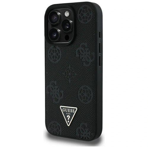 Kup Guess Grained Hot Stamp Peony Triangle Logo MagSafe Apple iPhone 16 Pro Max fekete - GUE4522 - {ean13} - Sklep Home Screen