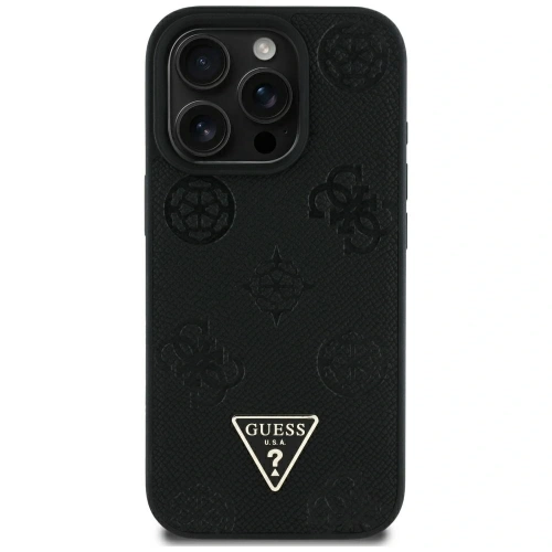 Kup Guess Grained Hot Stamp Peony Triangle Logo MagSafe Apple iPhone 16 Pro Max fekete - GUE4522 - {ean13} - Sklep Home Screen