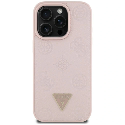 Kup Guess Grained Hot Stamp Peony Triangle Logo MagSafe Apple iPhone 16 Pro Max rózsaszín - GUE4523 - {ean13} - Sklep Home Screen